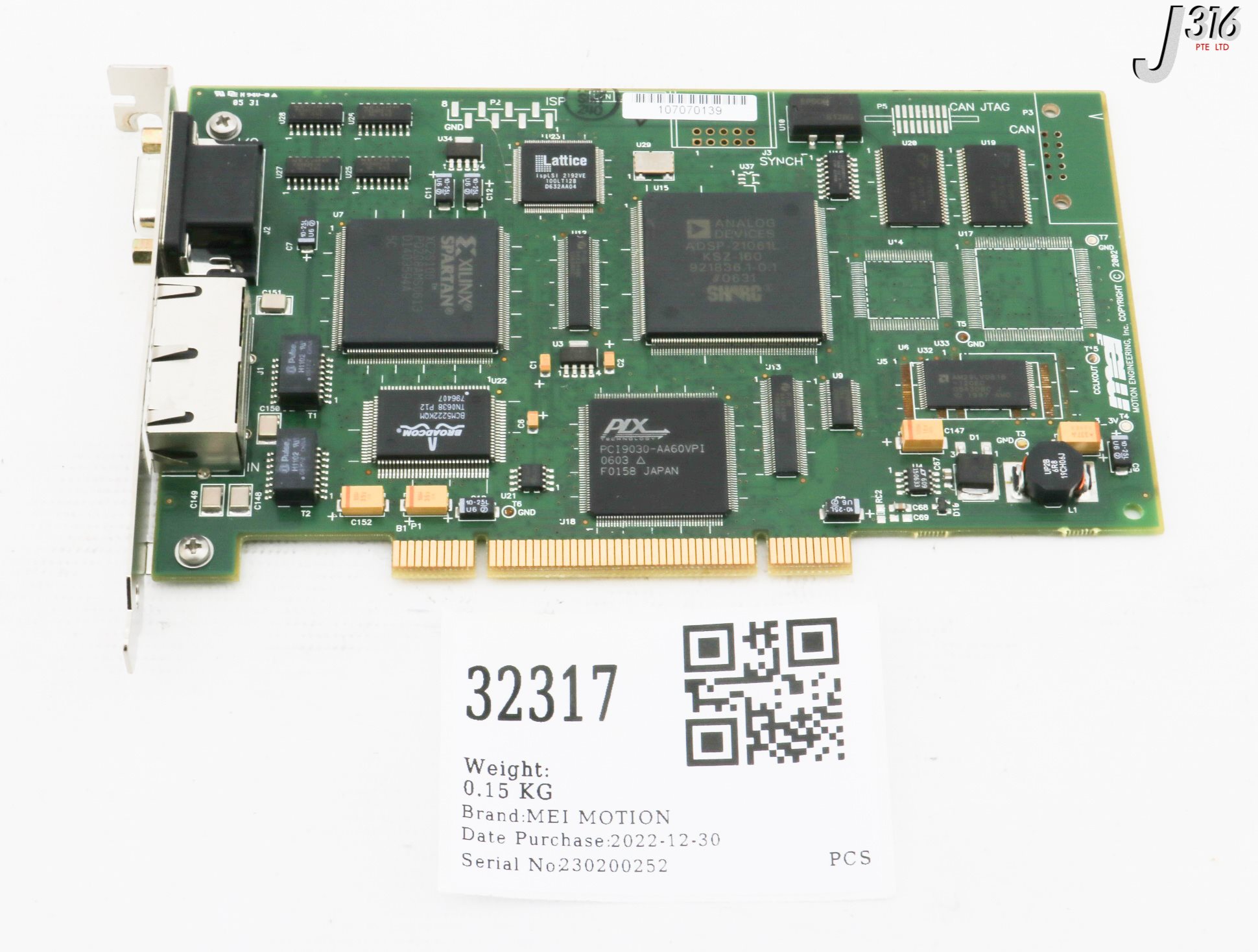 Danaher Motion XMP SYNQNET PCI RJ PCB as in photos, sn:0027, DHL Danaher Motion XMP SYNQNET PCI RJ PCB as in photos, sn:0027, DHL